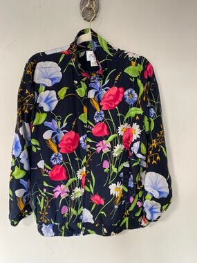 Vintage Perlita Y2K Floral 100% Silk Bomber Jacket Small Romantic Fairy